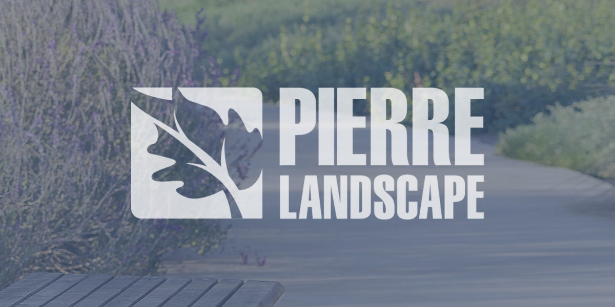 Pierre Landscape Logo with Bench and Pathway Background Pierre Landscape Logo with Bench and Pathway Background