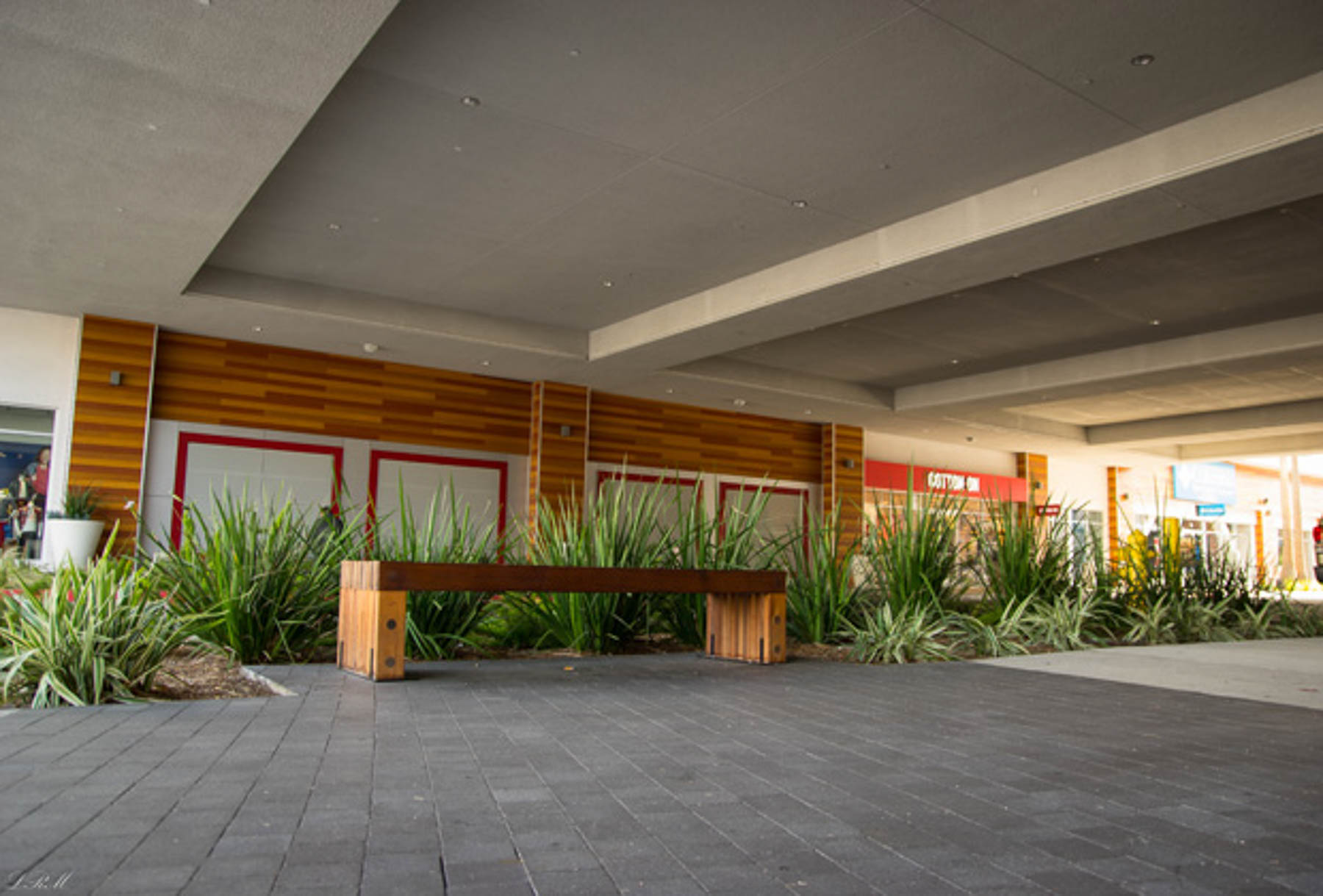 Retail space - pathway with bench