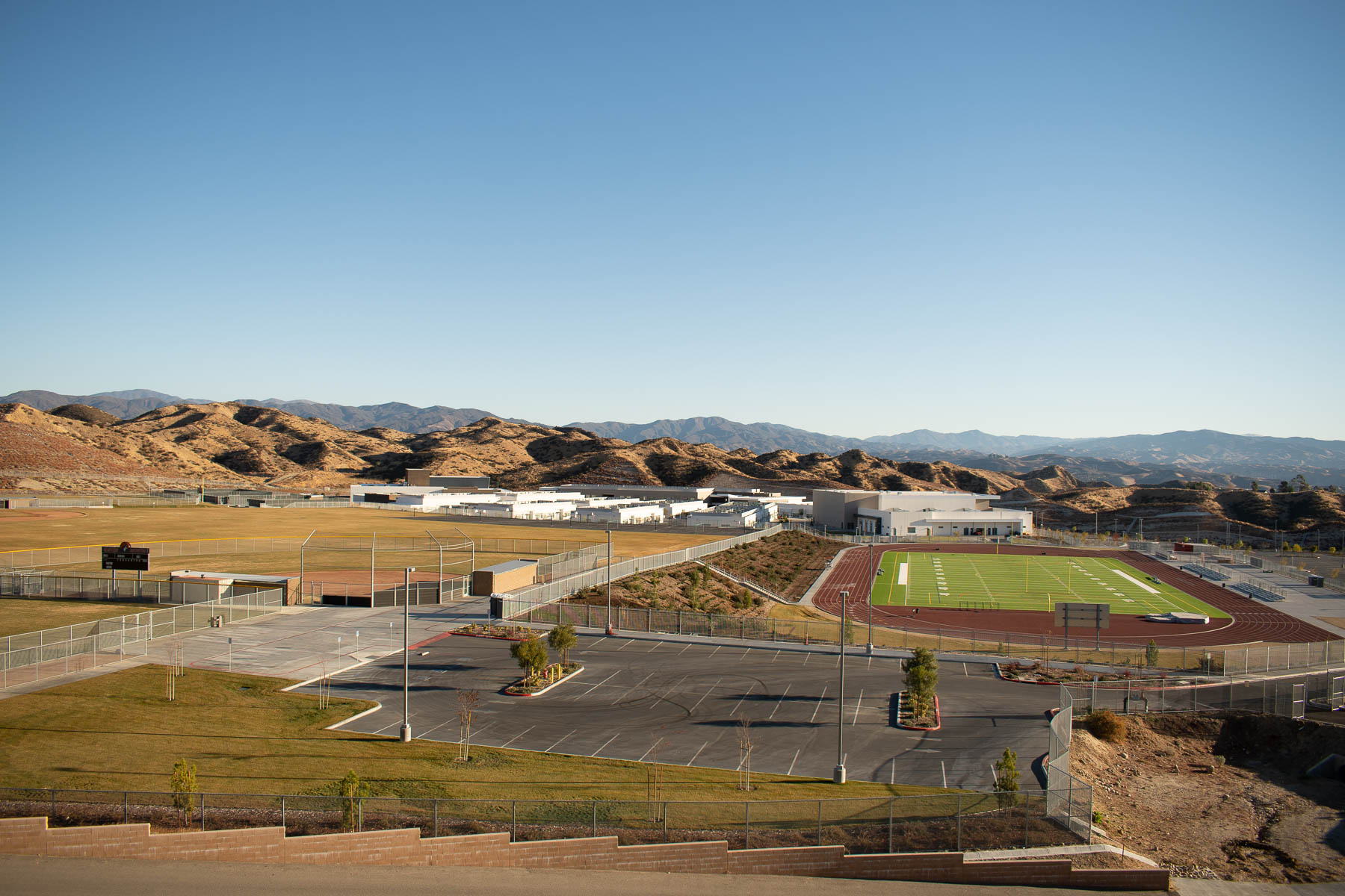 Education - Parking area and football field